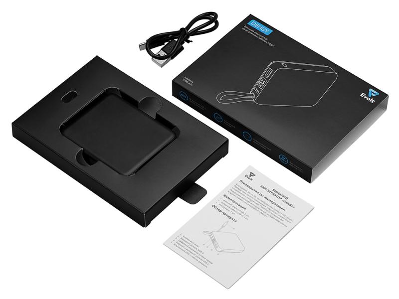 Внешний аккумулятор со встроенным кабелем USB-C Дэнси, 5000 мАч