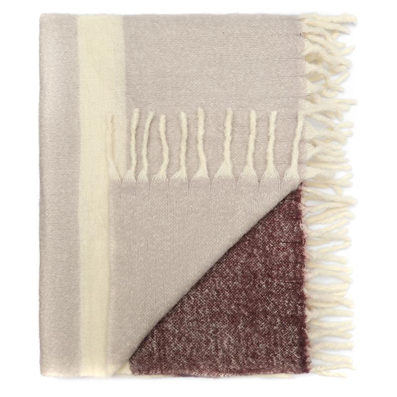 Плед мохер over horizon цвета марсала из коллекции trendy ruffles, 130х180 см