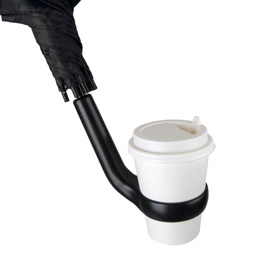 Зонт-трость LIVERPOOL с ручкой-держателем,полуавтомат, 100% полиэстер, пластик