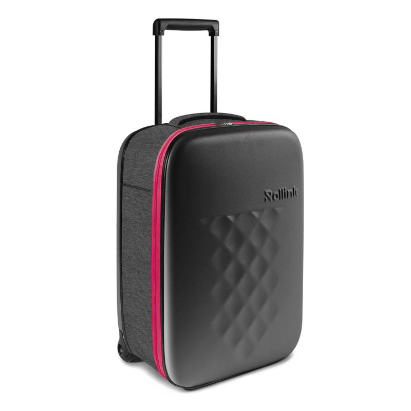 Чемодан складной Rollink Earth 55x40x20 см, 2 колеса, черный/красный