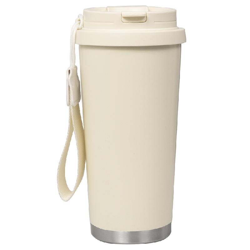 Термокружка Cosmostar металлическая, 550 мл, кремовая  в тубусе