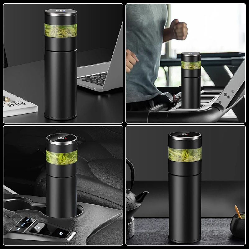 Термос стальной Gulfstream двухстеночный с вакуумной изоляцией 450 мл, крышка с дисплеем