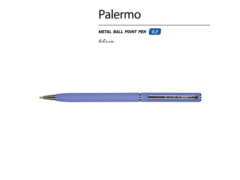 Ручка металлическая шариковая Palermo, софт-тач