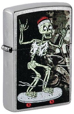 Зажигалка ZIPPO Skateboard Design с покрытием Street Chrome, латунь, 38x13x57 мм