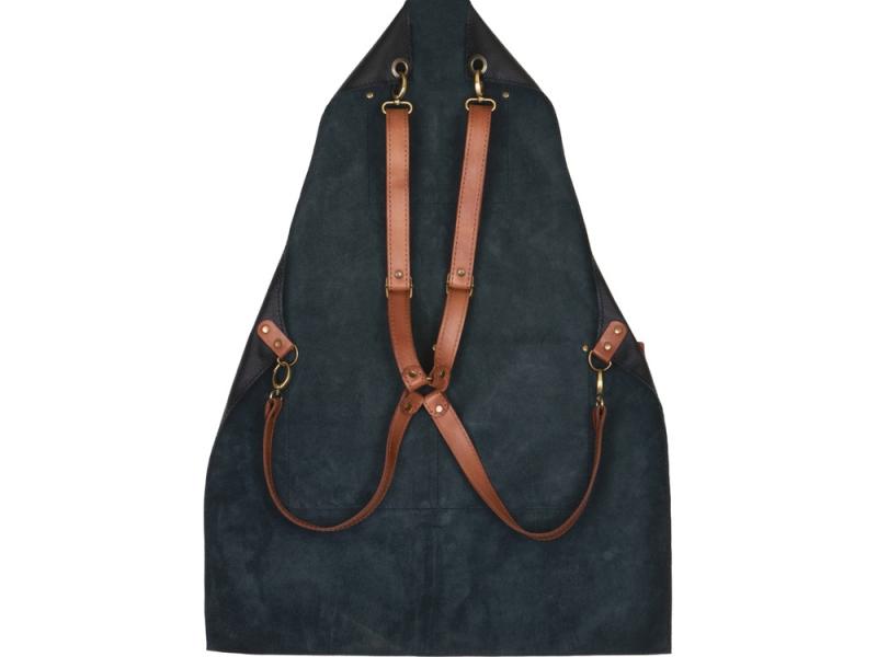 Фартук из натуральной кожи с карманами