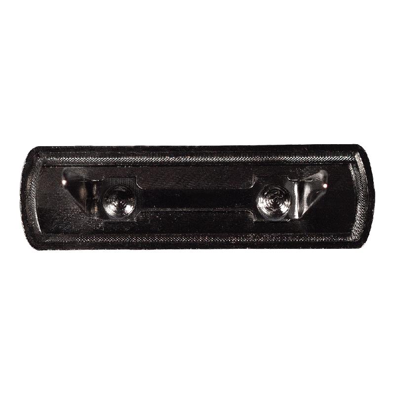 Шильд металлический прямоугольный, размер 12*43 мм.