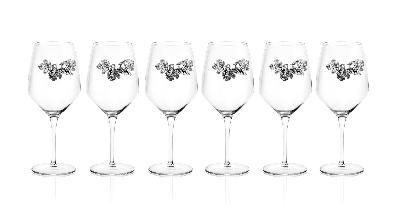 Комплект бокалов для красного вина 6 шт  UVA BLACK в подарочной упаковке