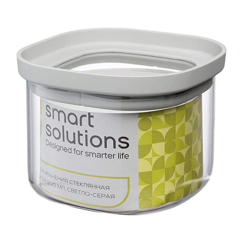Банка для хранения квадратная vacuum glass, 500 мл
