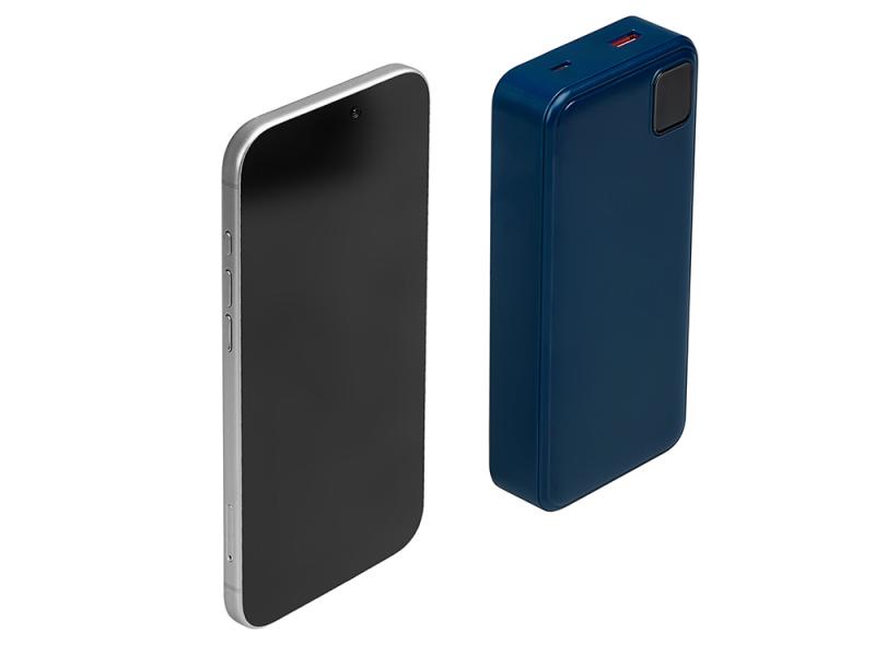 Внешний аккумулятор со встроенными кабелями Фрэйм Про, быстрая зарядка, 20000мач