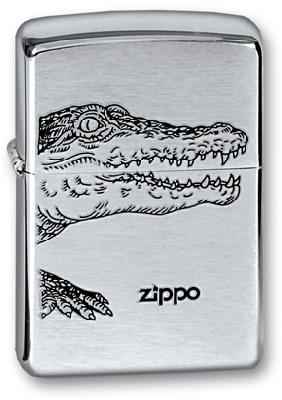 Зажигалка ZIPPO Alligator, с покрытием Brushed Chrome, латунь, 38x13x57 мм