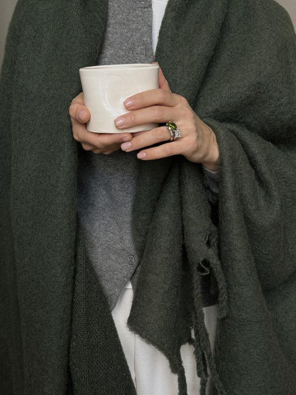 Плед мохер хвойно из коллекции essential, 130х180 см