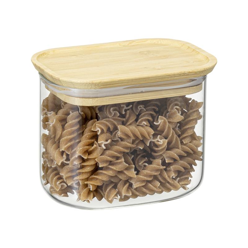 Банка для хранения прямоная glass bamboo, 600 мл