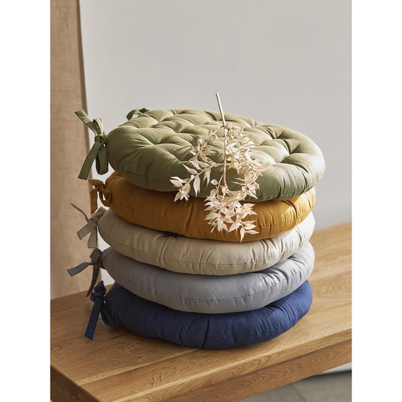 Подушка на стул круглая из хлопка  из коллекции essential, 35 см