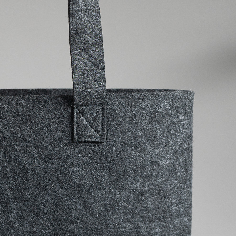 Сумка-шоппер FELTY 40 х 36 см, темно-серый, RPET фетр