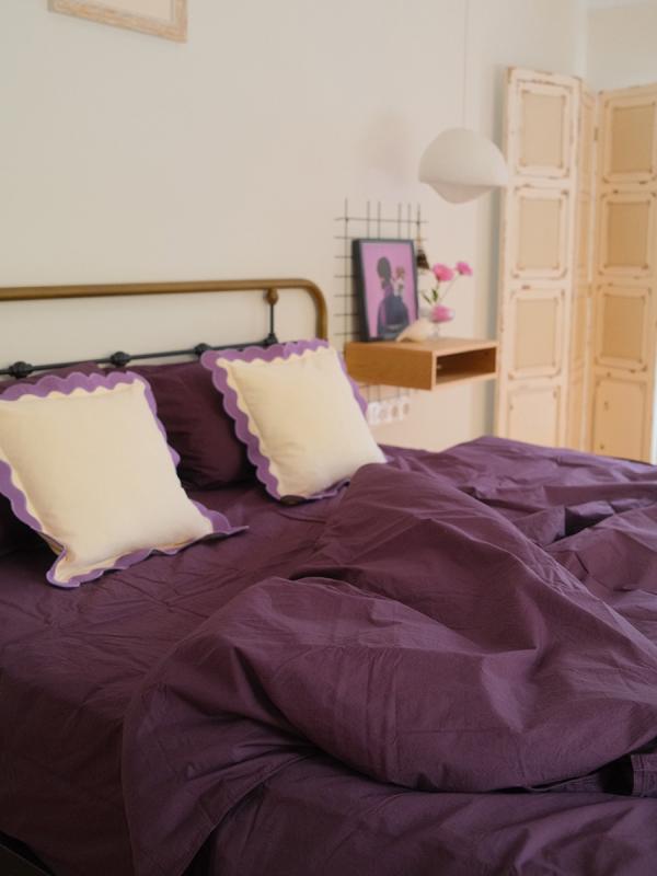 Чехол на подушку с контрастным кантом сиреневого цвета из коллекции trendy ruffles, 40х40 см