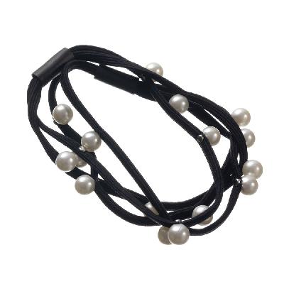 Резинки для волос Dewal Beauty "Белые бусинки" (2 шт)