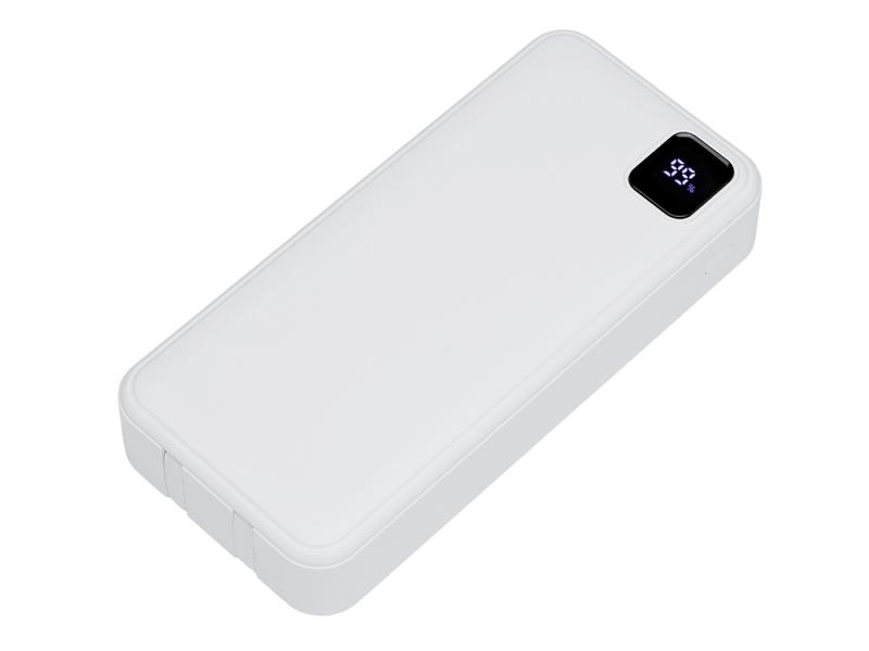 Внешний аккумулятор со встроенными кабелями Фрэйм Про, быстрая зарядка, 20000мач