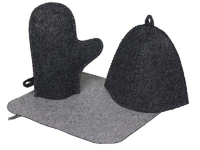 Банный набор из шапки, рукавицы и коврика Calm