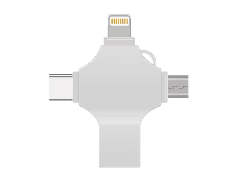 USB 3.0-флешка на 32 Гб 4-в-1 с разъемами Micro USB, Type-C и Lightning
