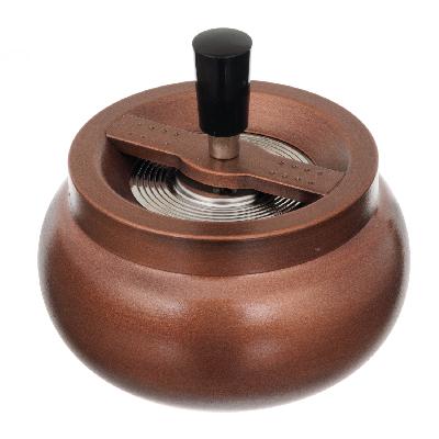 Пепельница SQuire круглая, покрытие хром, бронзовая, с  ручкой, 130 мм