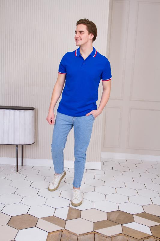 Рубашка поло мужская STAN  триколор  хлопок/полиэстер 185