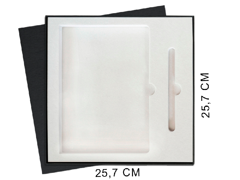 Коробка подарочная Solution Superior Alfa Fabrique, под ежедневник и ручку, 25,7x25,7x2,8 см,  ложемент  (индивидуальная вырубка)