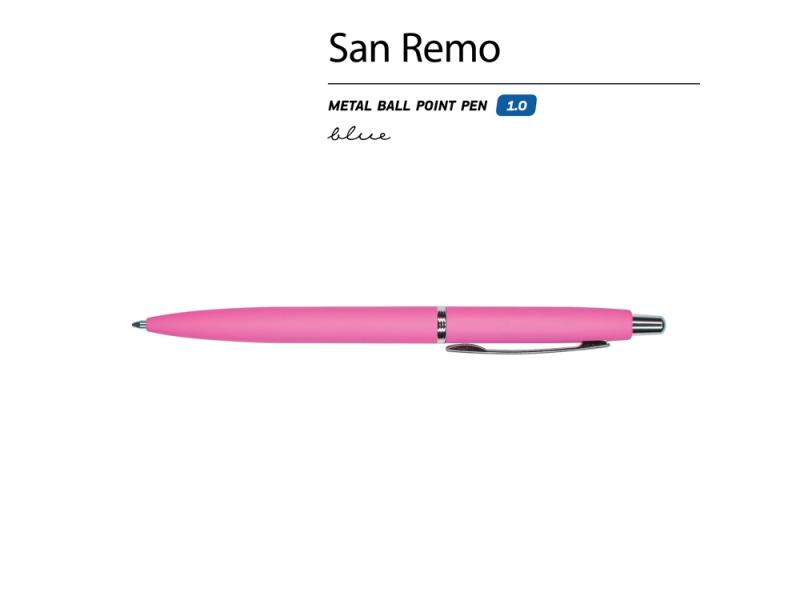 Ручка металлическая шариковая San Remo, софт-тач