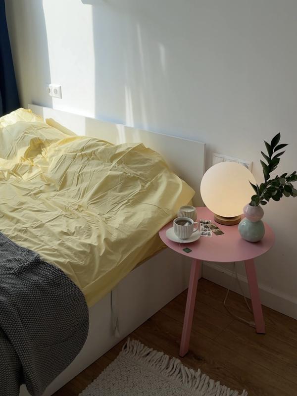 Комплект постельного белья из стираного перкаля желтого цвета из коллекции essential, 200х220 см