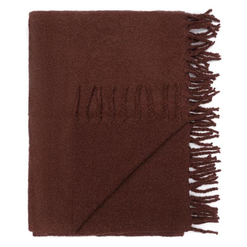 Плед мохер шоколадного цвета из коллекции essential, 130х180 см