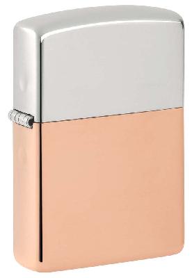 Зажигалка ZIPPO Bimetal с двойным металлическим покрытием, медьлатунь, медная, 38x13x57 мм