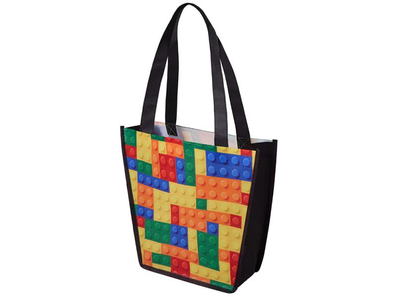 Сумка для шопинга с донной складкой и ручкой из нетканого PET материала