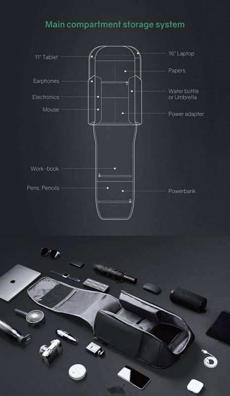 Рюкзак KORIN FlipPack 47х30х17 см, зеленый/черный