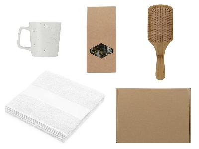 Подарочный набор для ванны с полотенцем, расческой и кружкой