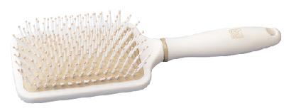 Щетка Dewal Beauty серия "Крем брюле"массажная на подушке с пластиковым штифтом, квадратная