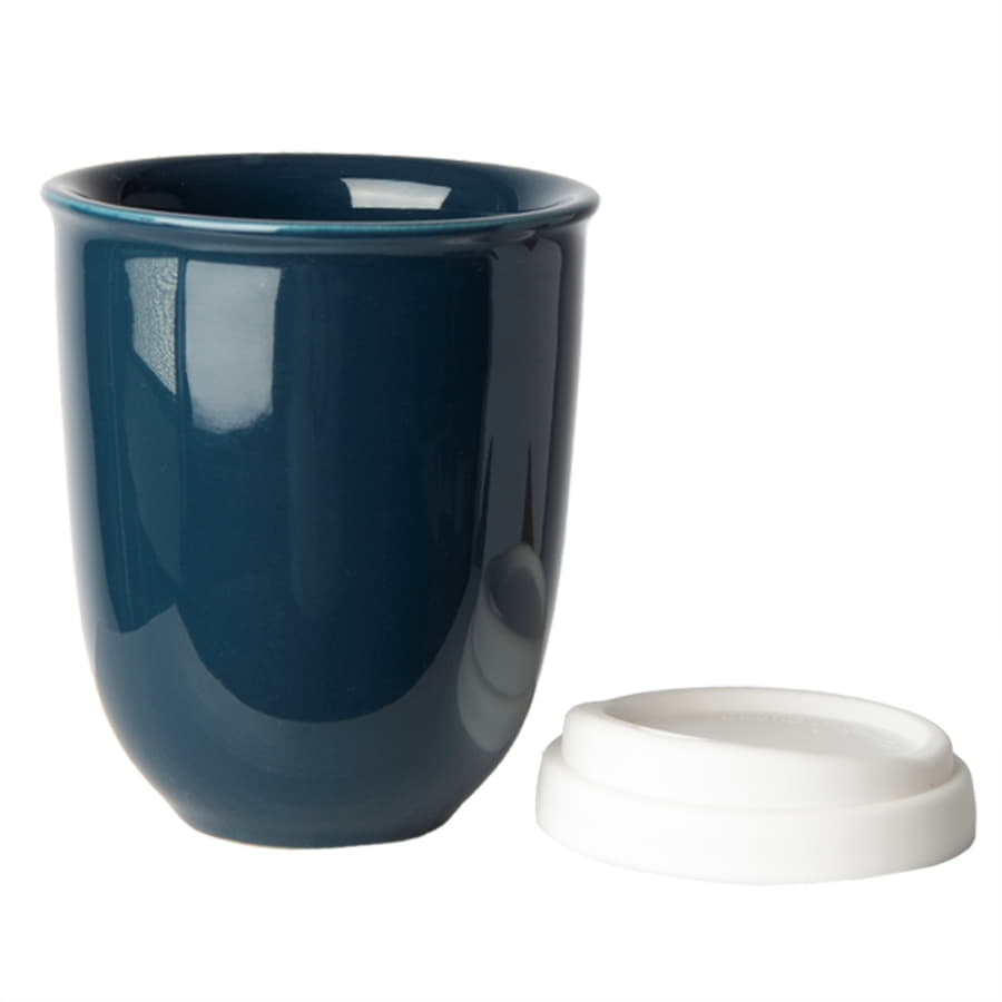 Стакан CAPSULA с крышкой, белый, 250мл, D=8,8см,H=10,5см, тонкая керамика