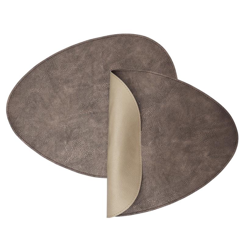 Набор из 2х двухсторонних сервировочных салфеток drop, 33х41 см, шоколадный