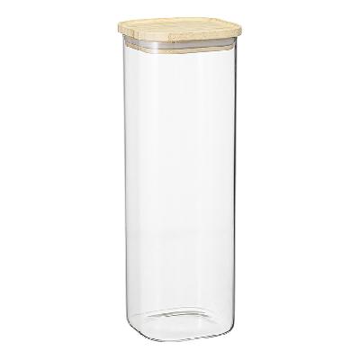 Банка для хранения квадратная glass bamboo, 2,2 л