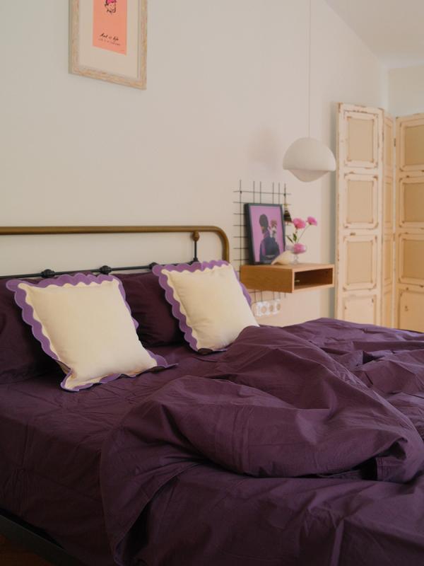 Комплект постельного белья из стираного перкаля ового цвета из коллекции essential, 200х220 см