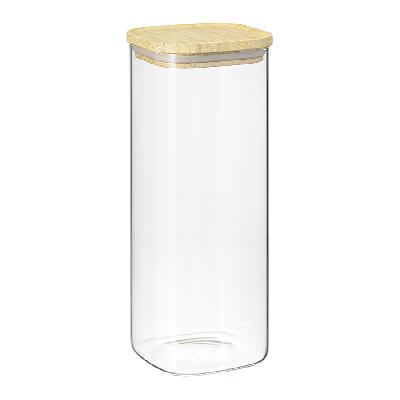 Банка для хранения квадратная glass bamboo, 1,9 л