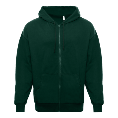 Толстовка STAN оверсайз на молнии с капюшоном футер без начёса 240, 99, Темно-зеленый (130)