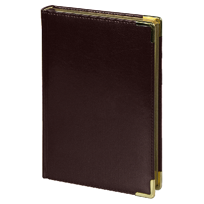 Ежедневник полудатированный Classic Pristine Gold А5, еталлическими уголками, в твердой обложке с поролоном