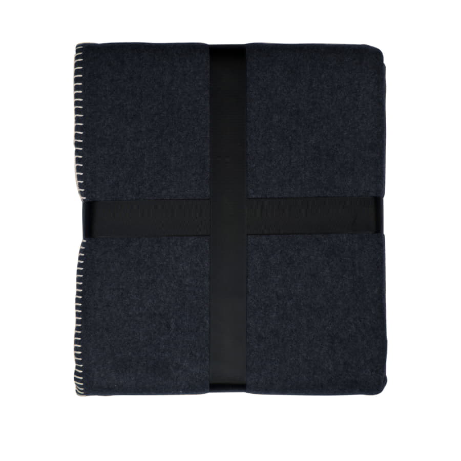 Плед  "Твин" двусторонний, синий/белый,  130х150 см, плотность 350 г/м2