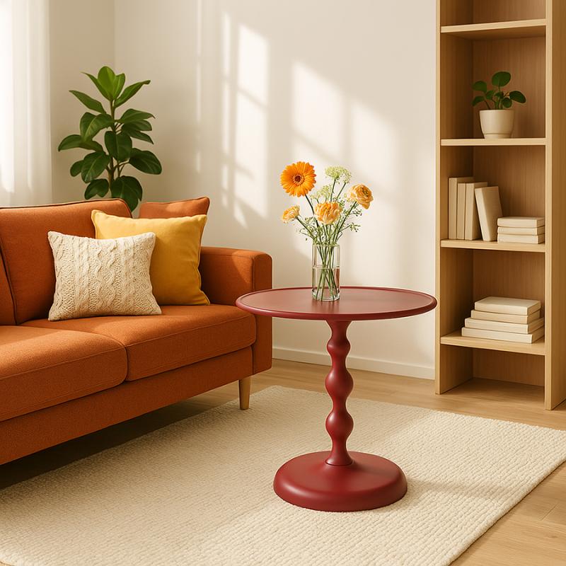 Столик кофейный fluid, D59 см, жженый