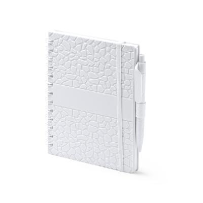 Блокнот А5 DURAN в твёрдом переплёте с ручкой, белый