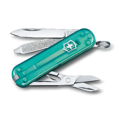 Ножбрелок VICTORINOX Classic SD Colors "Tropical Surf", 58 мм, 7 функций, полупрозрачный