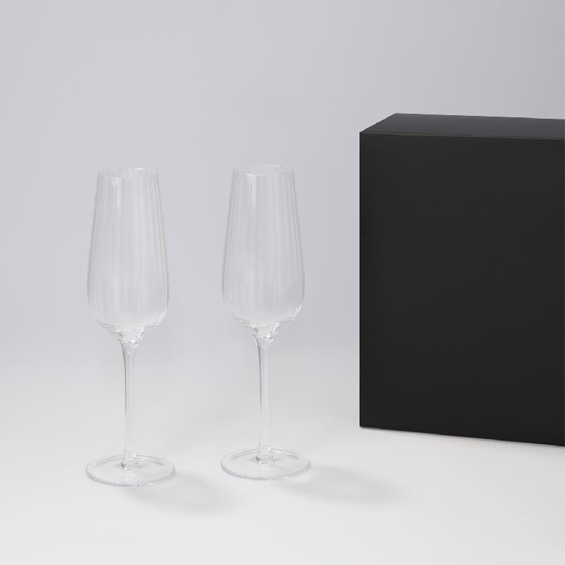 Подарочный набор 2 бокала для шампанского Blanche в черной коробке