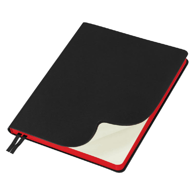 Еженедельник Flexy Latte Soft Touch Black Edition Color A4,  с красным, датированный на 2026 г, в гибкой обложке