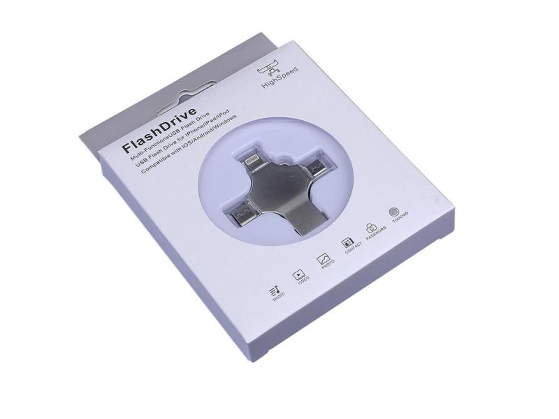 USB 3.0-флешка на 32 Гб 4-в-1 с разъемами Micro USB, Type-C и Lightning