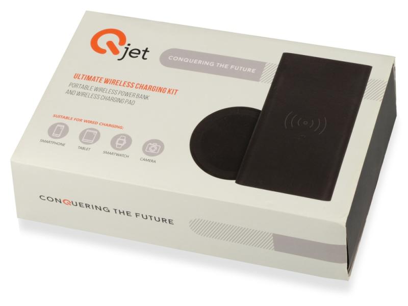 Набор из внешнего аккумулятора и беспроводной зарядки Force, 8000 mAh