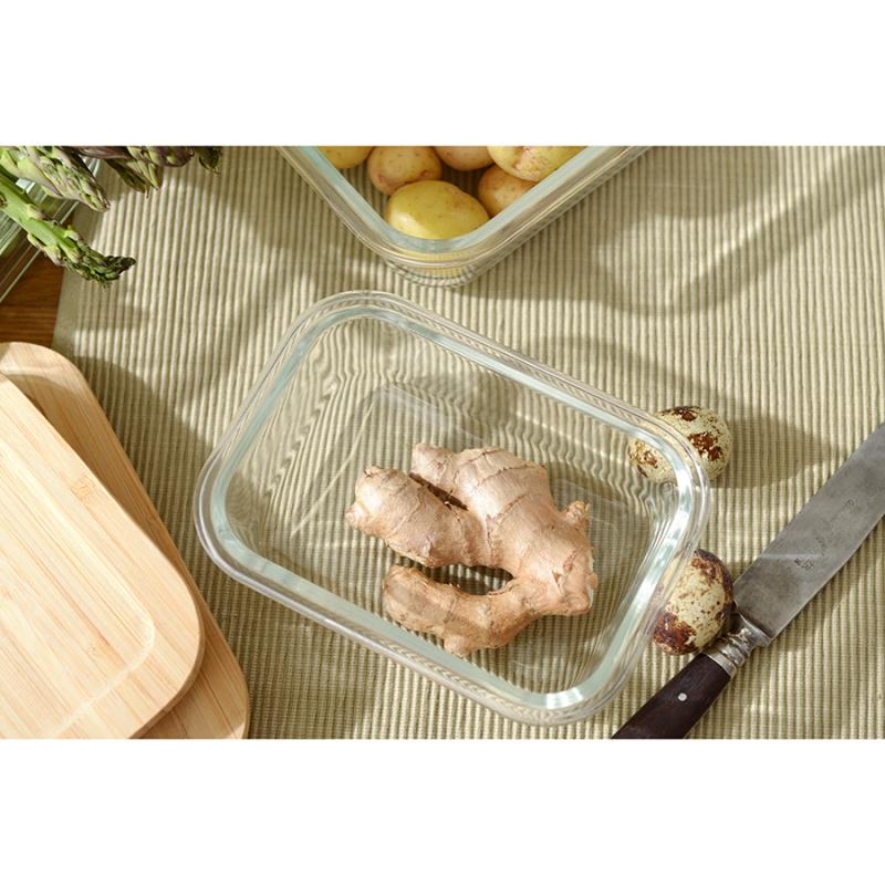 Контейнер для запекания и хранения eco store с крышкой из бамбука, 370 мл